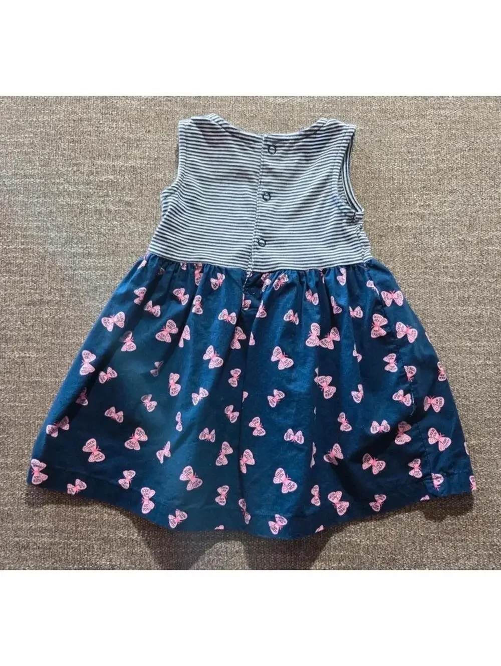 Carter's Butterfly Dress 18 Months Navy Pink Sleeveless #1097